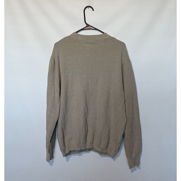 Linksoul Sweater Mens XL Khaki Tan Cotton Cashmere Henley Pullover Golf Knit - Picture 7 of 9